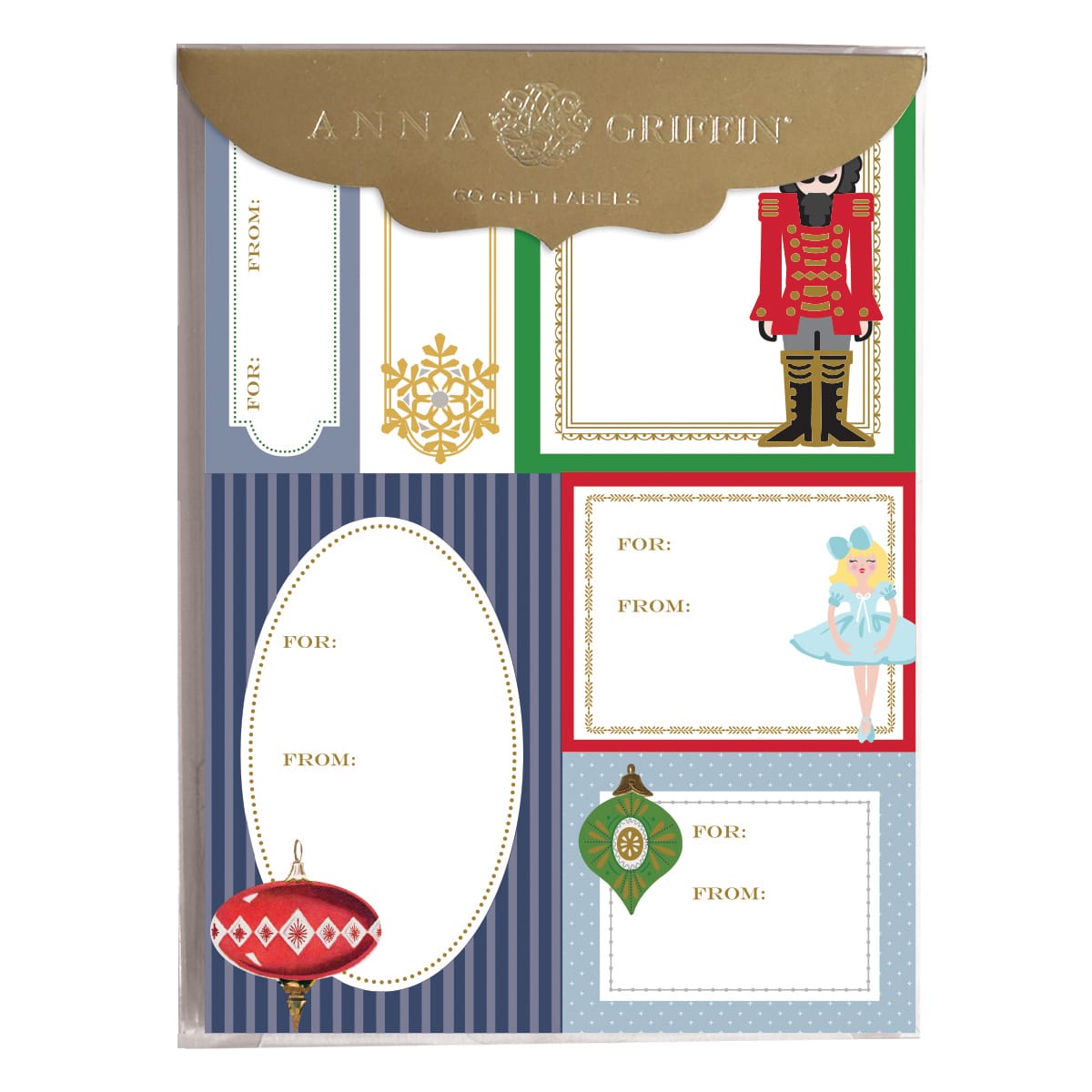a set of four christmas cards with Nutcracker Red/Green Sticker Sheets.