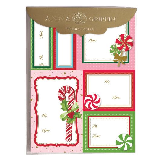 A Christmas card with Candy Cane Sticker Sheets.