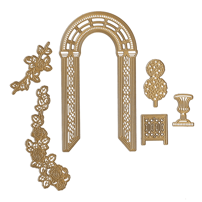 a drawing of a set of decorative items.