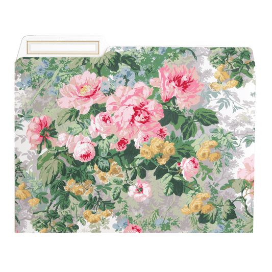 a clipboard with flowers on a green background.