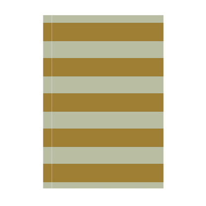a brown and white striped paper bag.