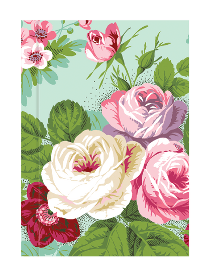 a picture of a bunch of flowers on a blue background.