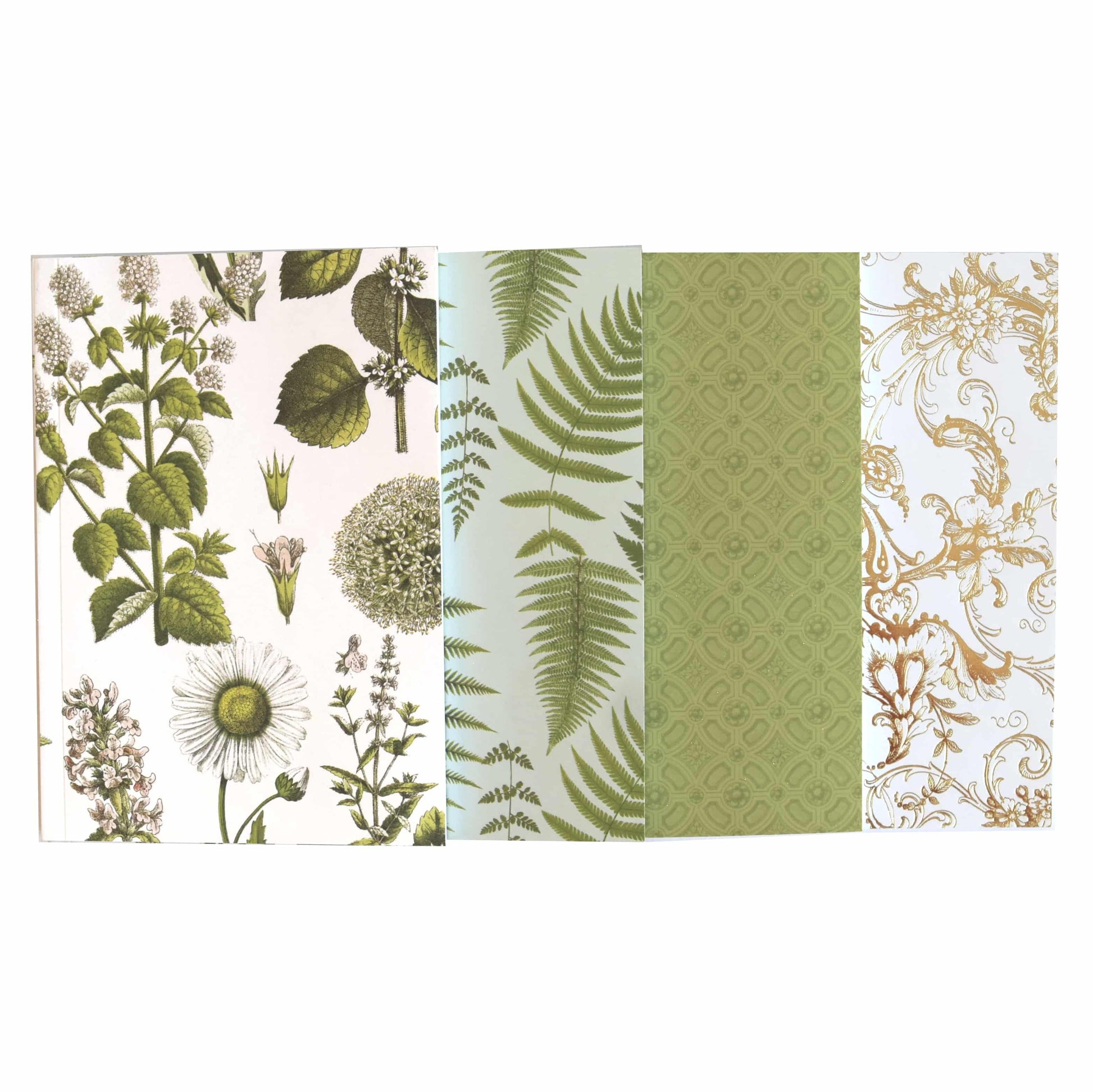 four different types of wallpaper with different designs.