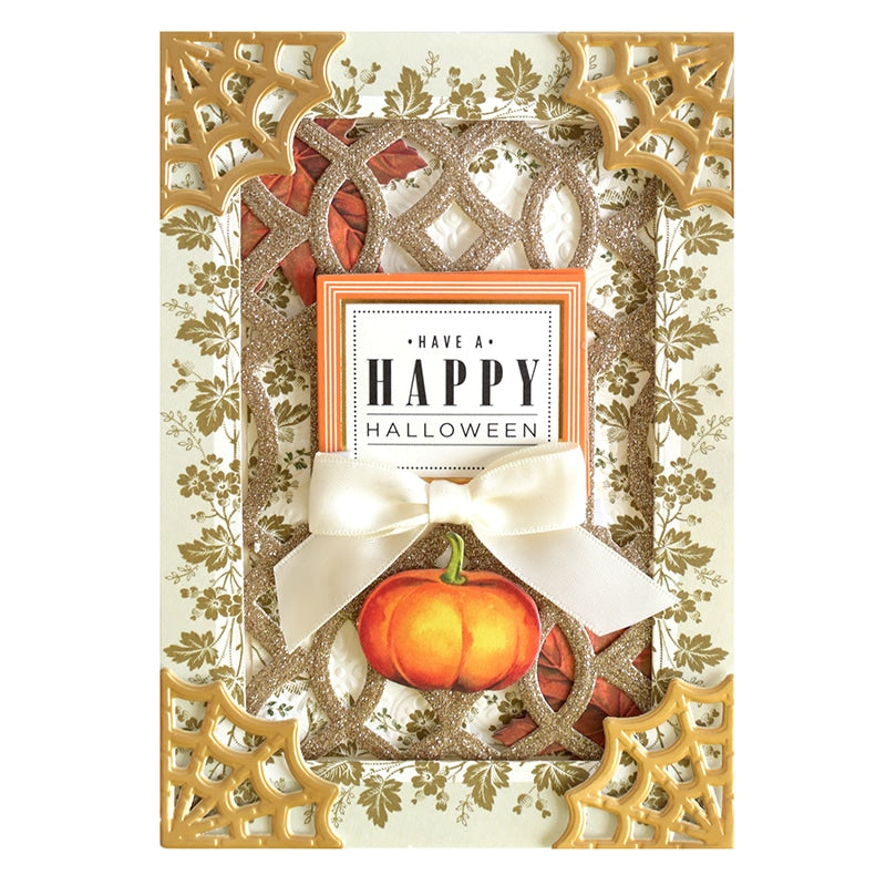 a card with a picture of a pumpkin on it.