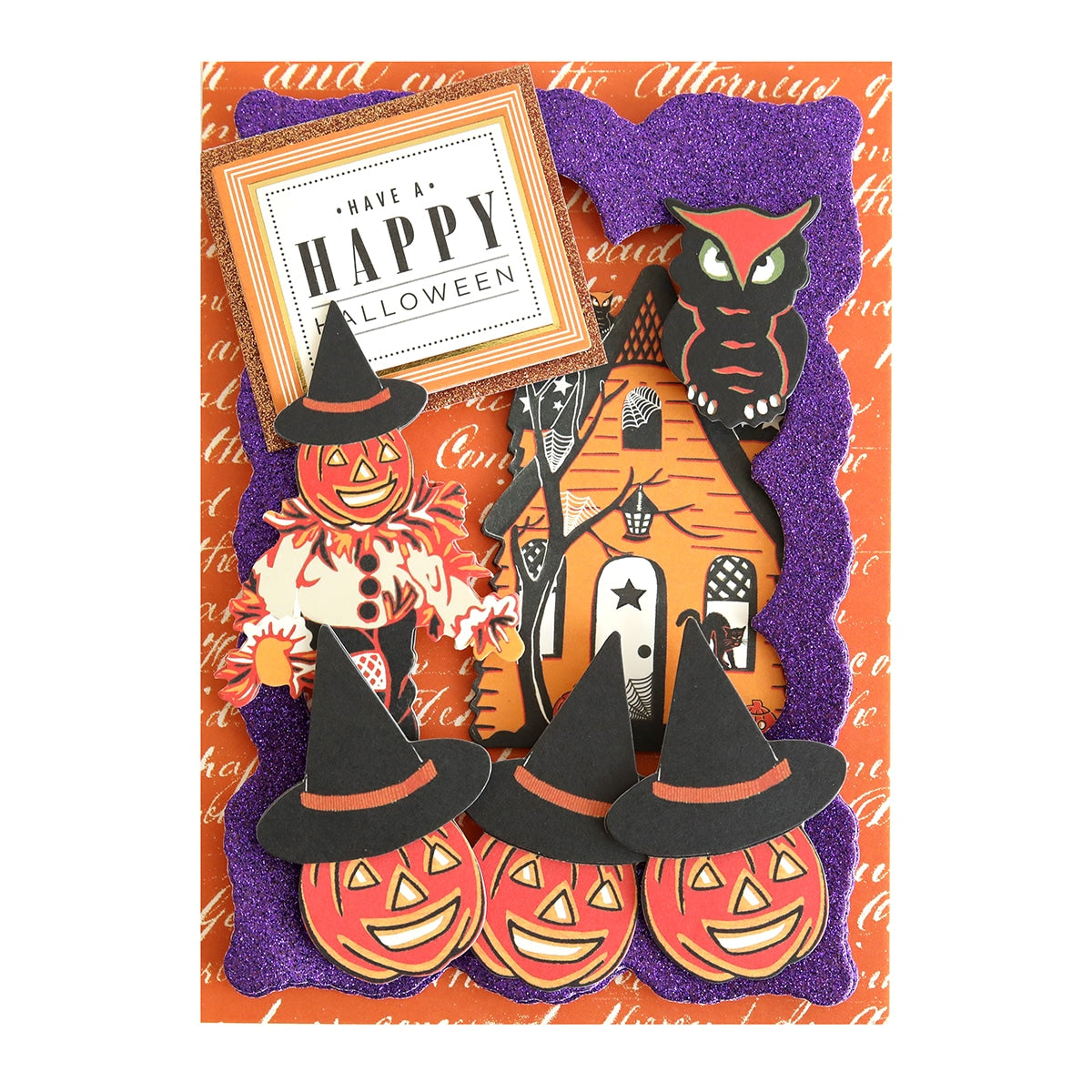 Halloween 12x12 Glitter Cardstock with a group of halloween decorations.