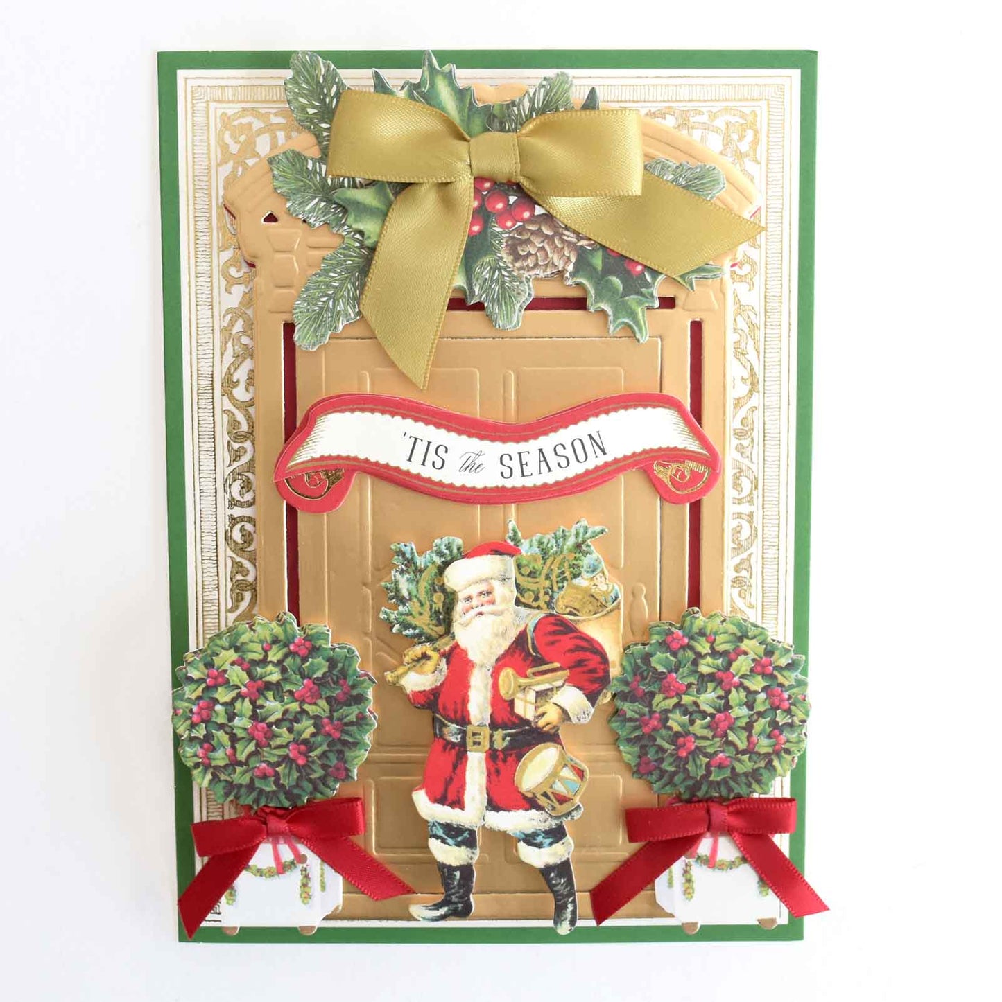 a christmas card with a picture of a santa clause.
