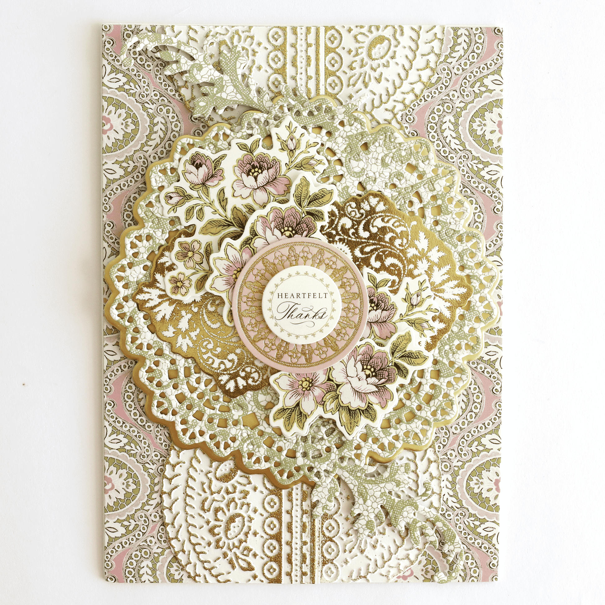 a card with a floral design on it.