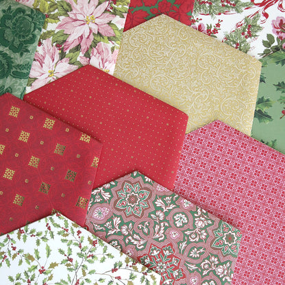 A collection of Holiday Envelope Liners in red, green, and white.