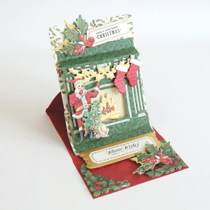a close up of a christmas card on a table.