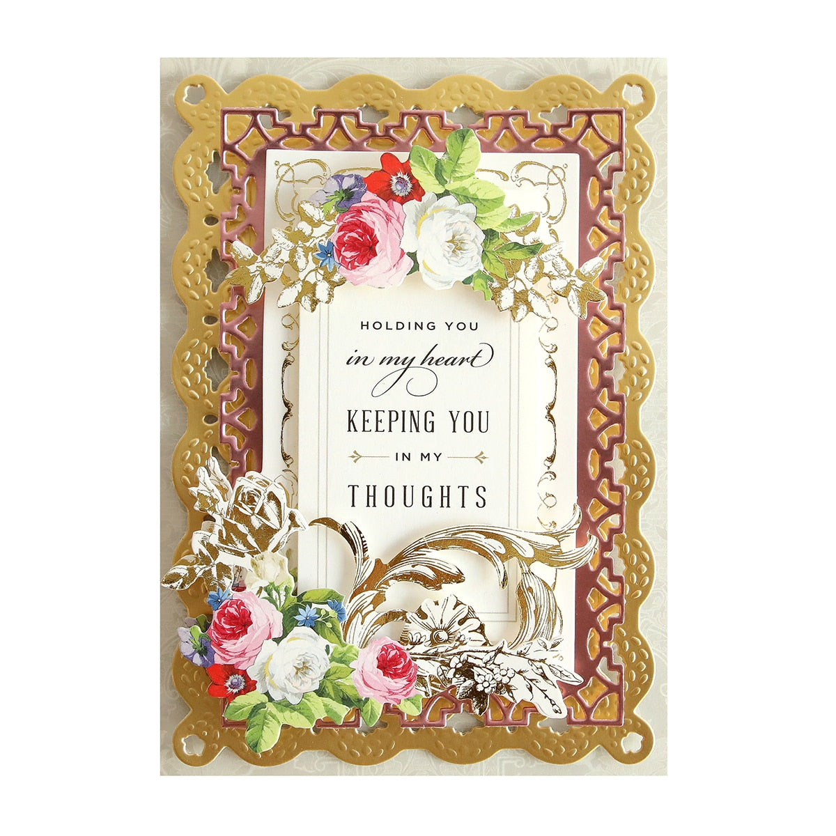 a card with flowers and a quote on it.