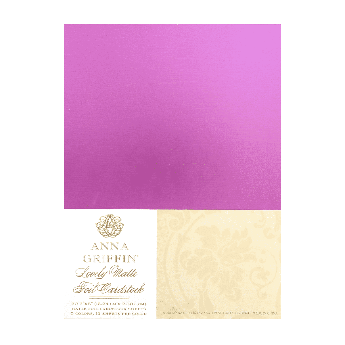 a purple and yellow card with a gold foil border.