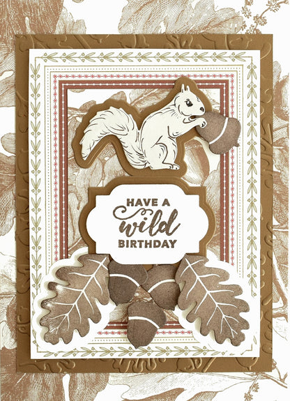 a card with a picture of a squirrel on it.