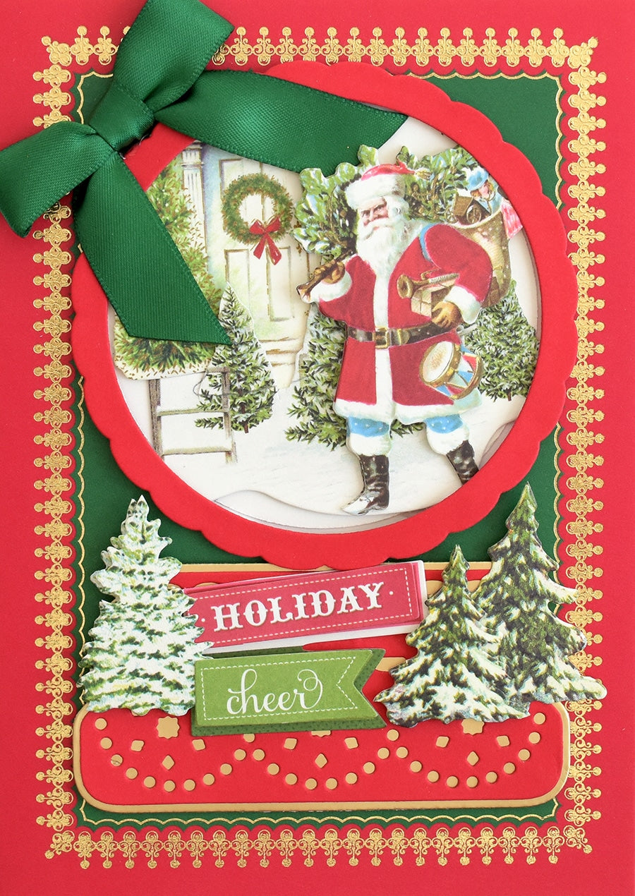 a christmas card with a picture of a santa clause.