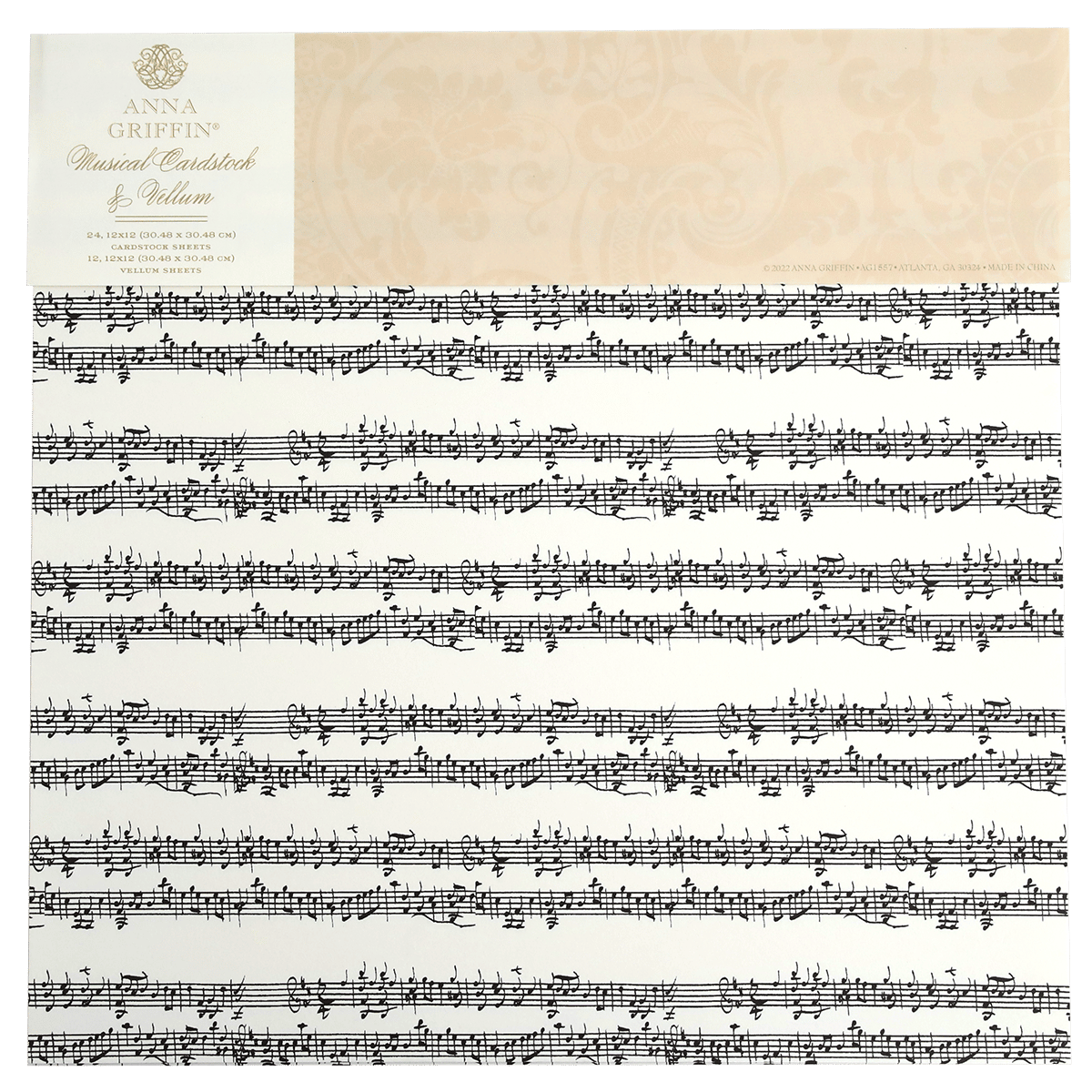 a sheet of music paper with musical notes on it.