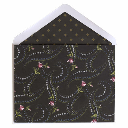 a close up of an envelope with a pattern on it.