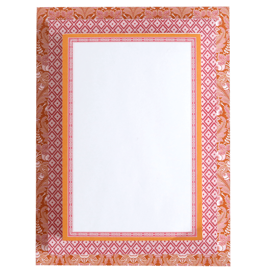 a picture frame with an orange border around it.