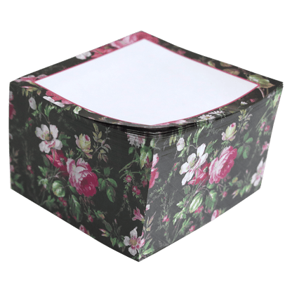 a square box with a flower pattern on it.