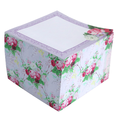 a white box with a flower pattern on it.