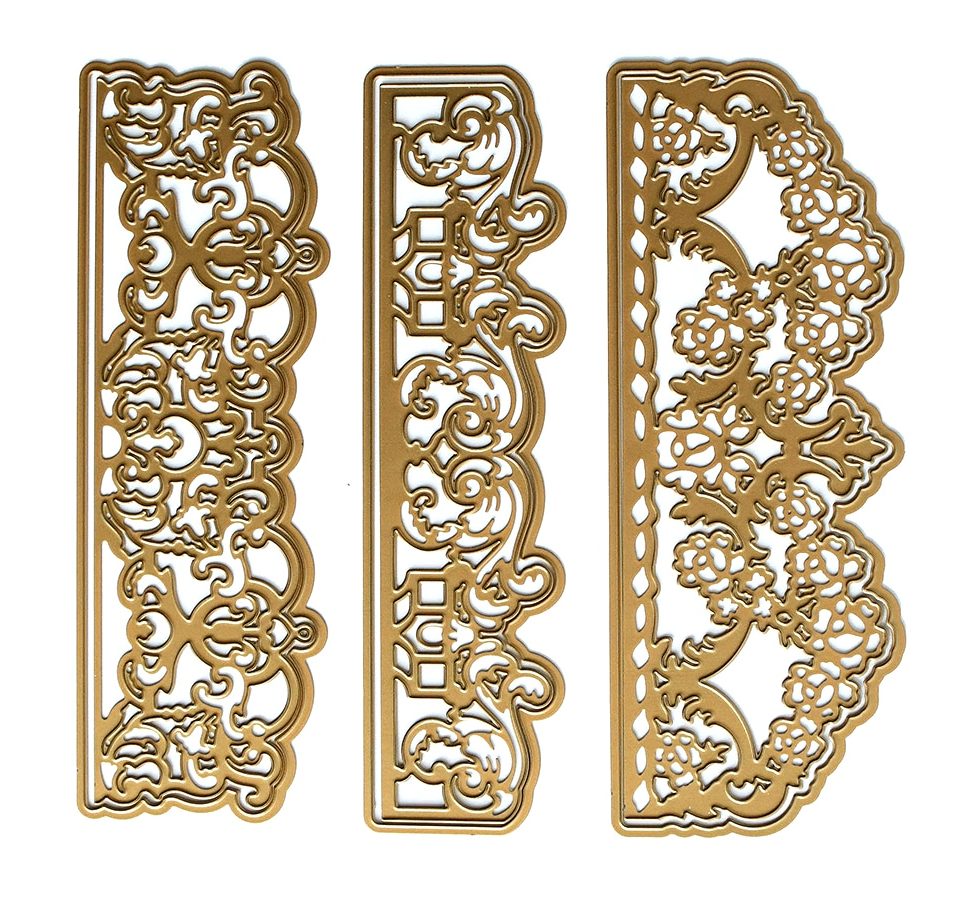 a pair of laser cutouts with intricate designs.