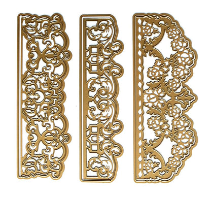 a pair of laser cutouts with intricate designs.