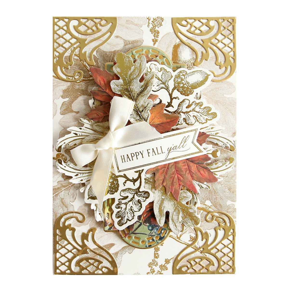 a close up of a card with a ribbon.