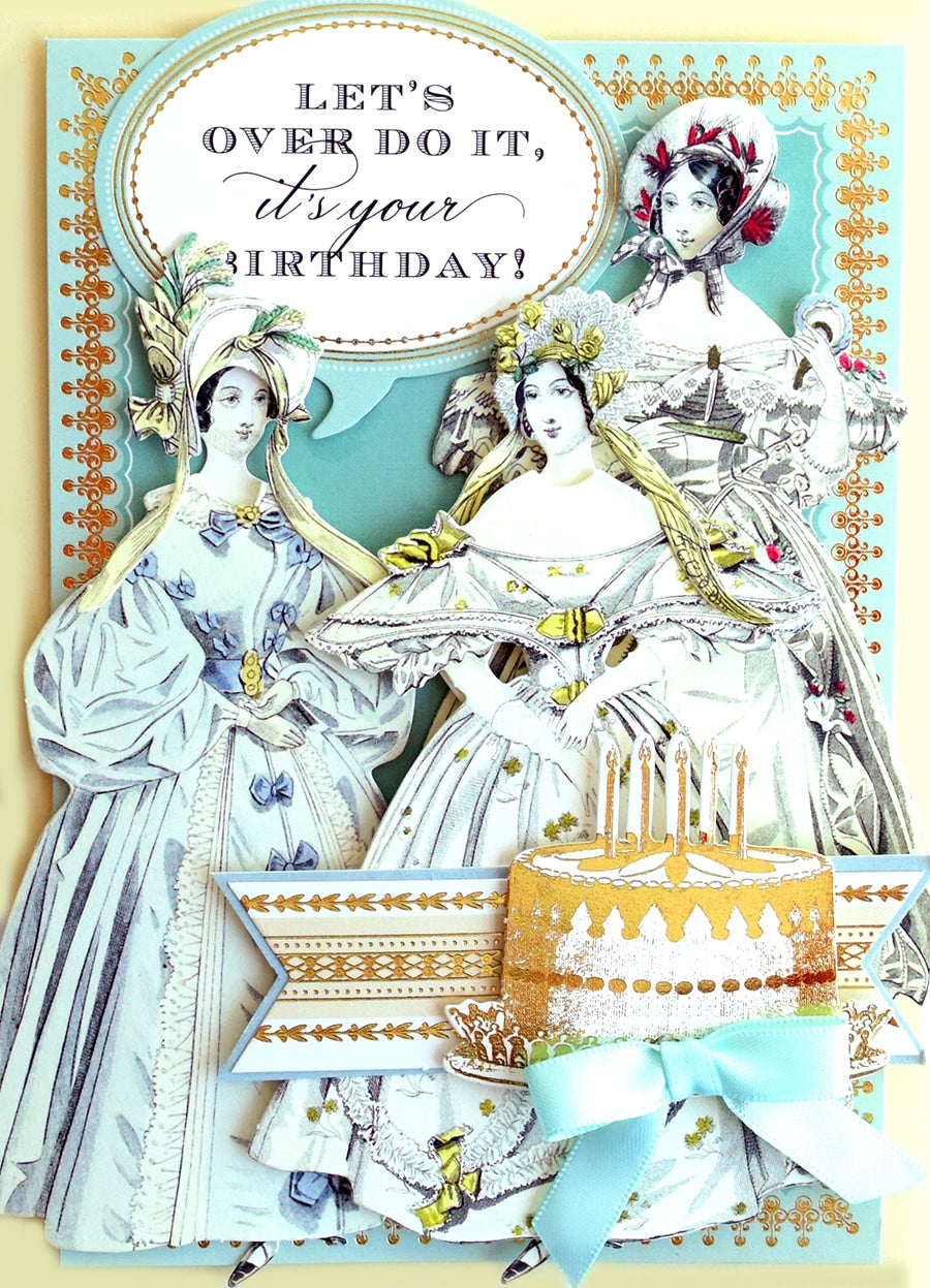 a birthday card with a picture of two women.