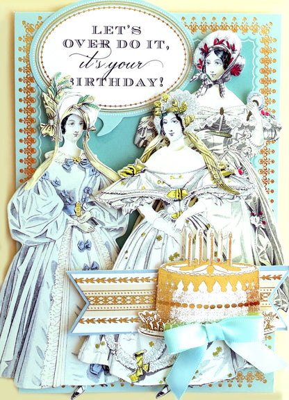 a birthday card with a picture of two women.