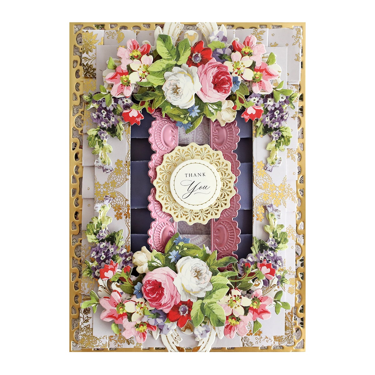 a picture frame with flowers and a clock.