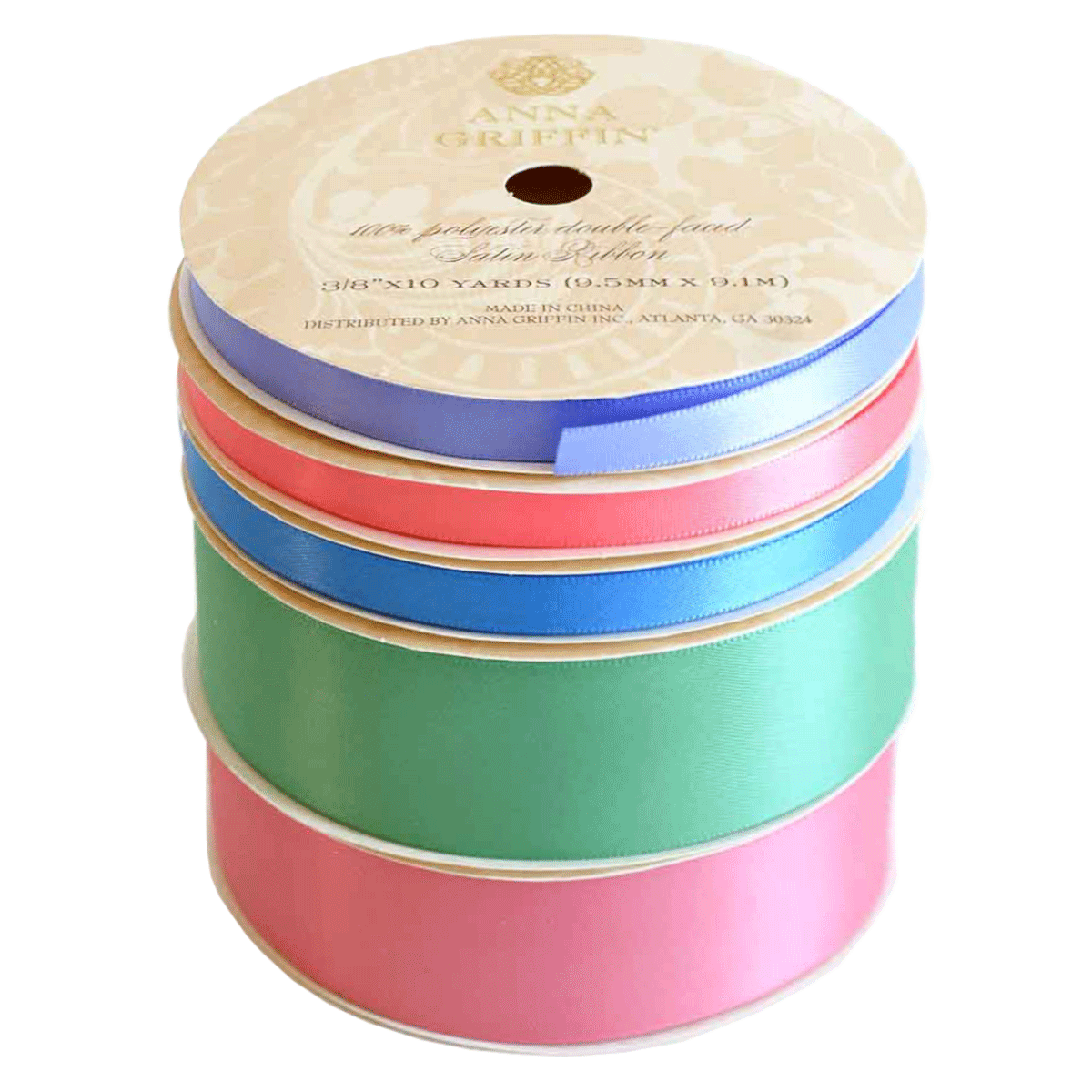 a stack of colorful ribbons on a white background.
