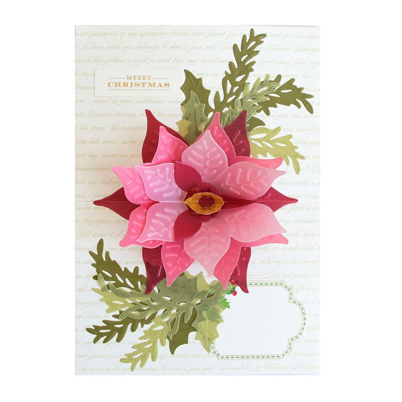 a close up of a flower on a card.
