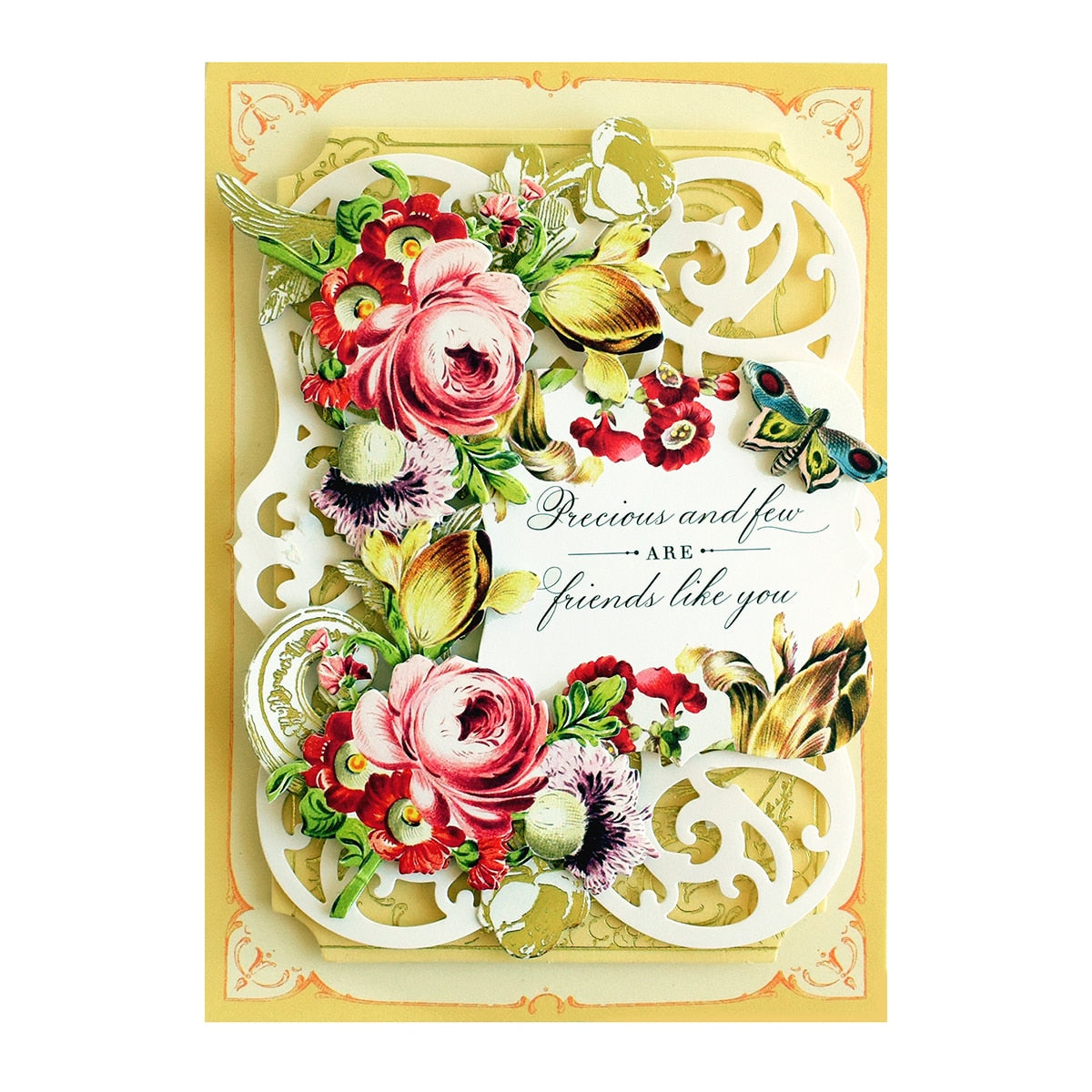 a card with flowers and a quote on it.