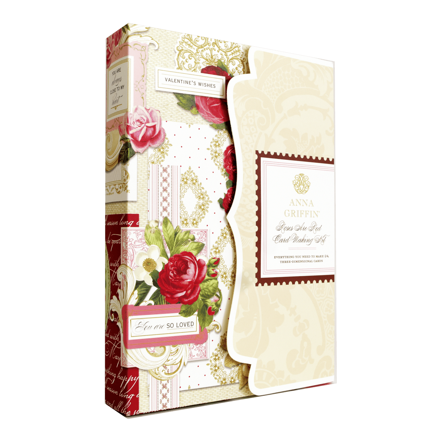 a wedding card with roses on it.