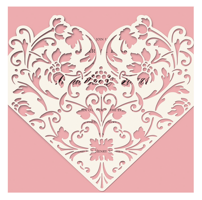 a paper cutout of a heart with flowers on it.