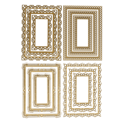 a set of four square and square frames.