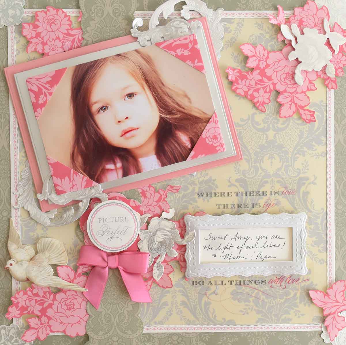 a card with a picture of a little girl.
