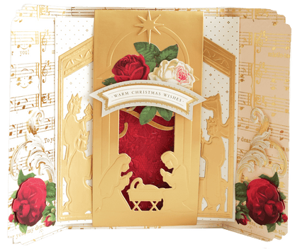 a close up of a greeting card with roses.