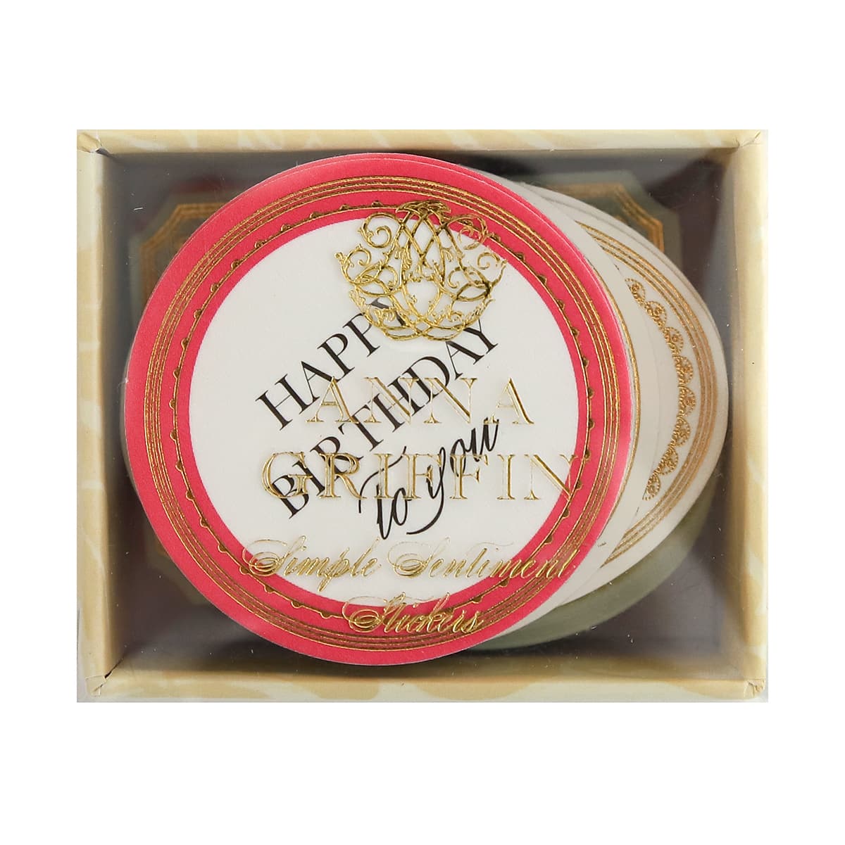 a birthday cake in a box with a happy birthday message.