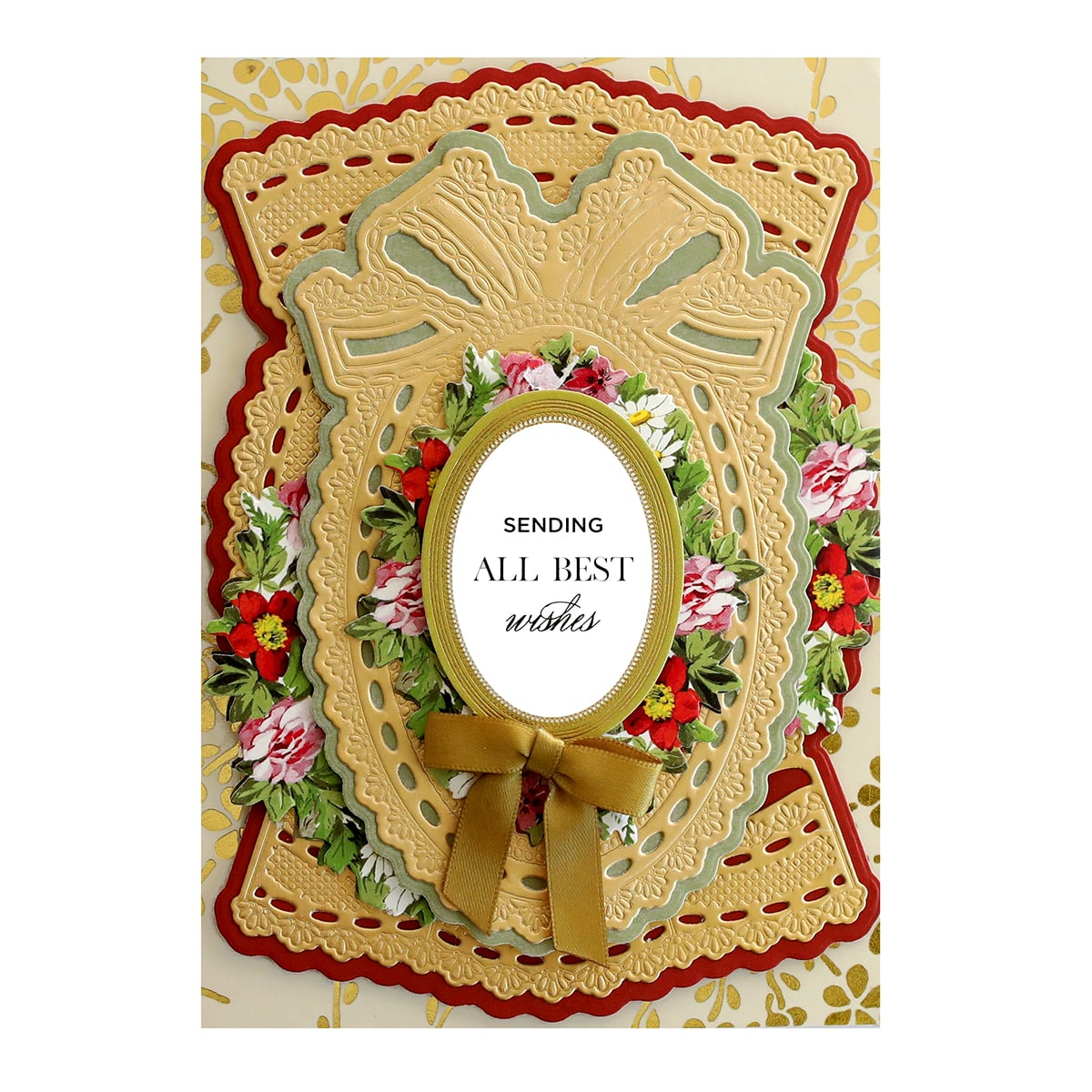 a card with a picture of a cross on it.