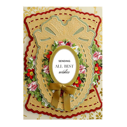 a card with a picture of a cross on it.