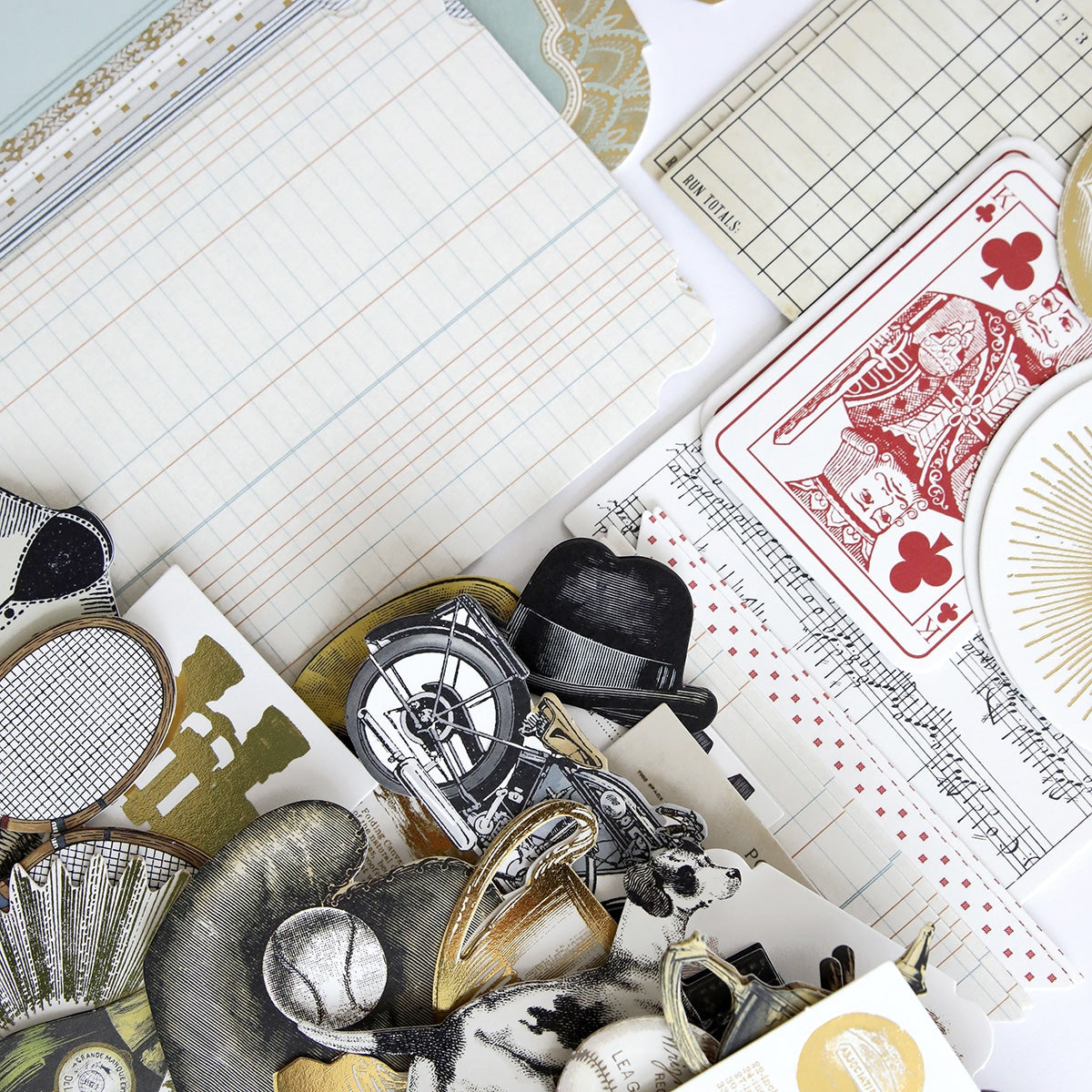 a table topped with lots of different types of items.