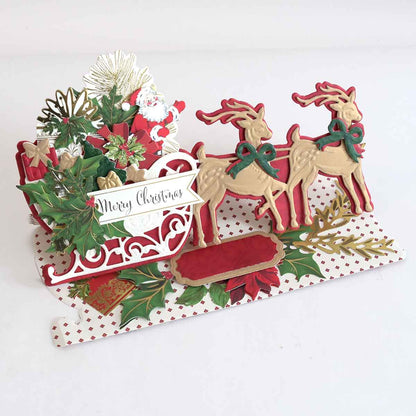 a close up of a christmas card on a table.