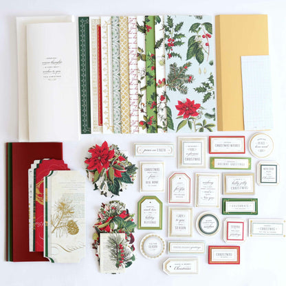 a collection of christmas cards and envelopes.
