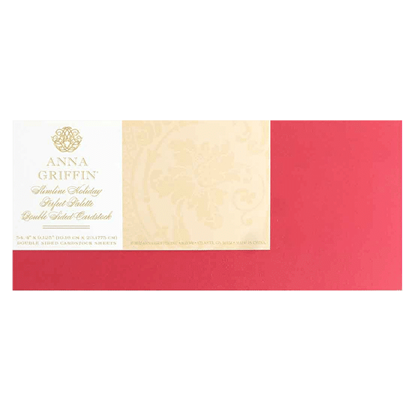 a red envelope with a gold foil stamp on it.
