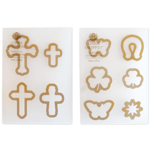 a set of cookie cutters with different designs.