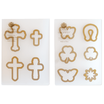 a set of cookie cutters with different designs.