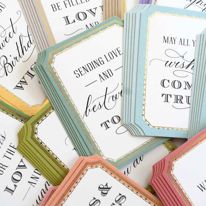 a pile of cards that have different types of cards on them.