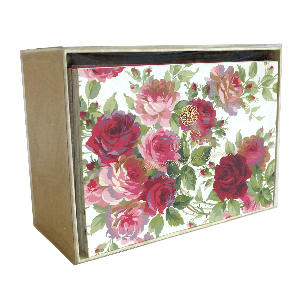 a flowered box with a white background.