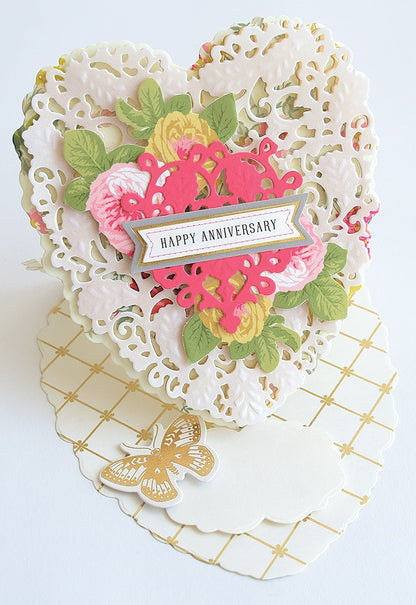 a close up of a heart shaped card.