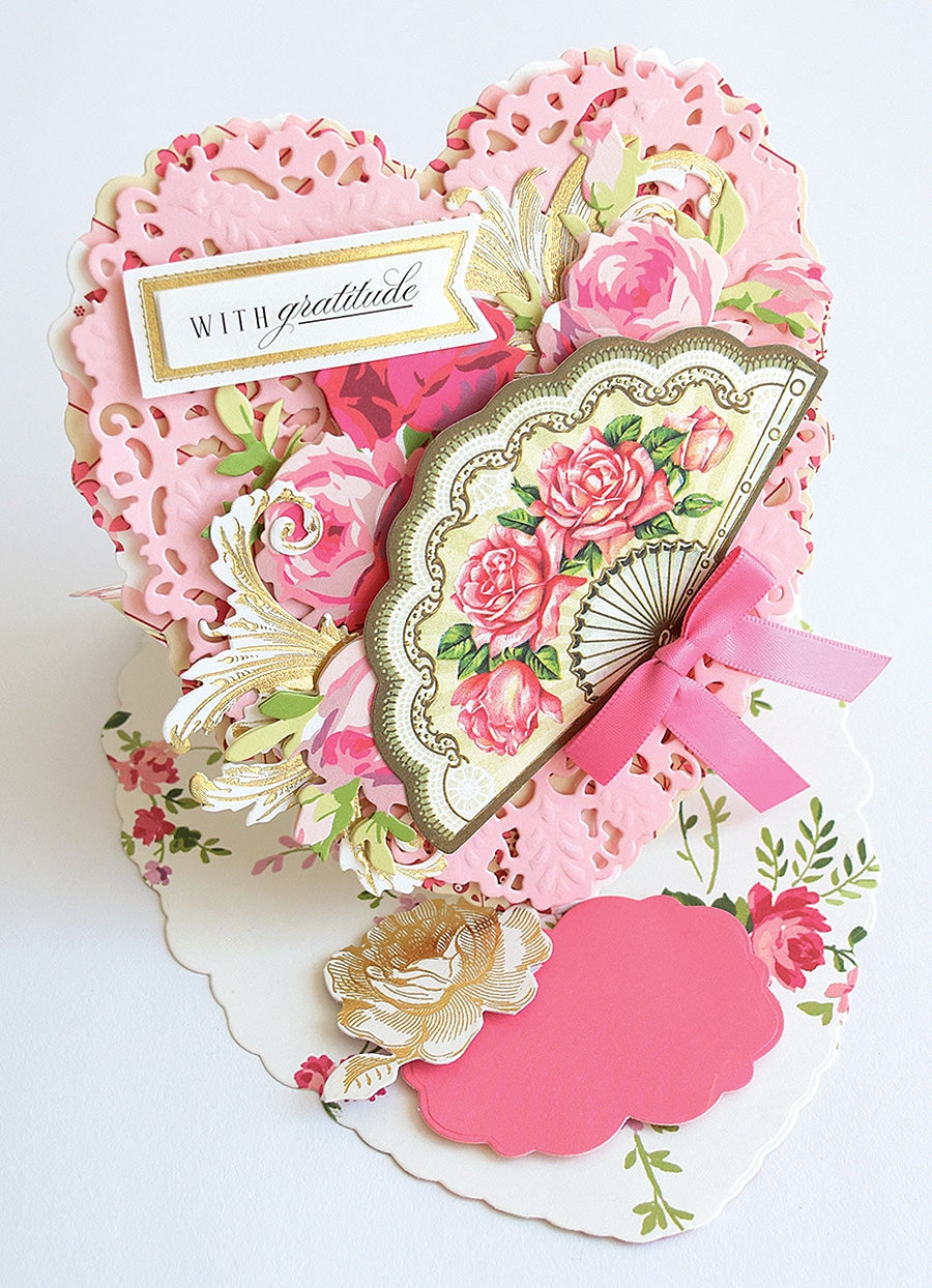 a close up of a heart shaped card.