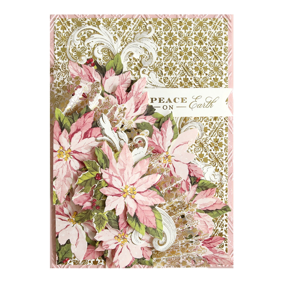 a card with pink flowers on it.
